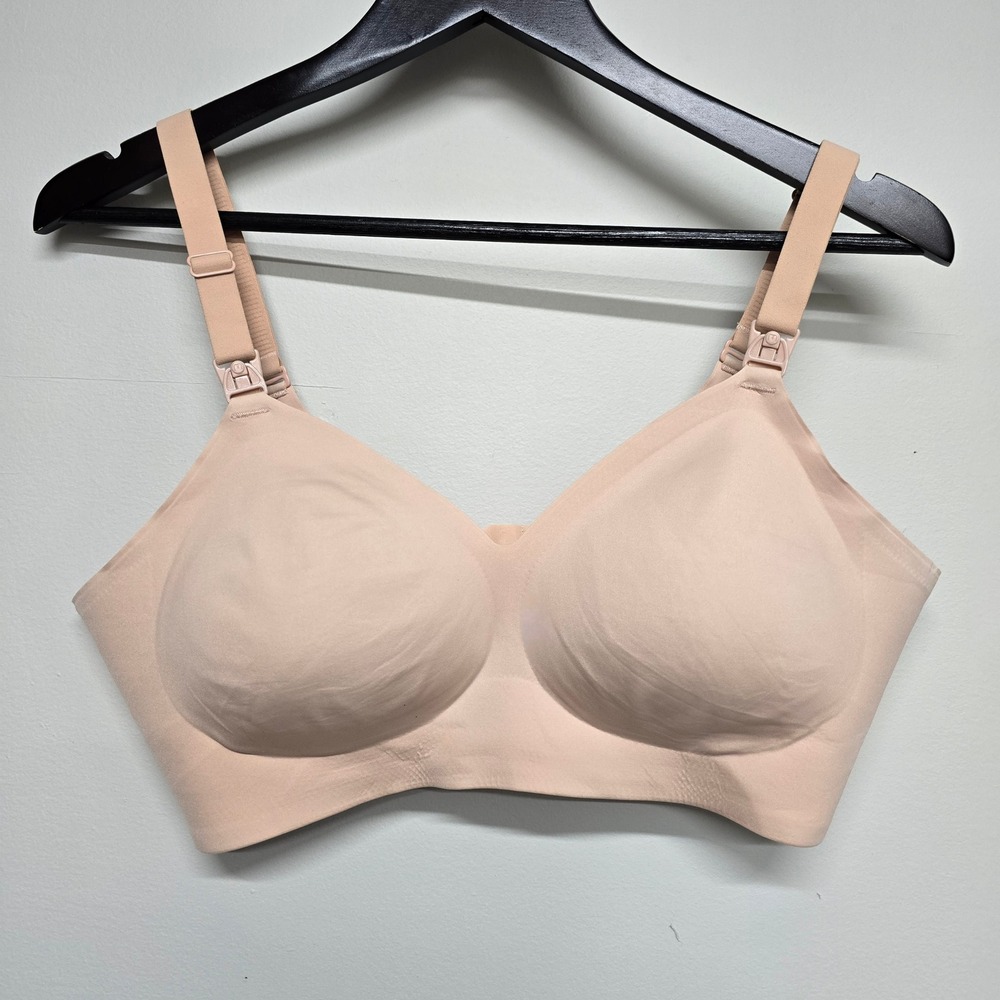 Momcozy Nursing Bra Women XL Nude Seamless Wireless Maternity Minimalist